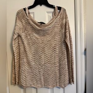 WHBM Women's Beige Patterned Sweater